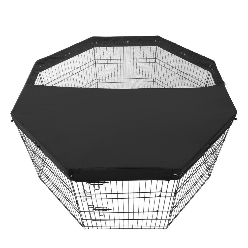 TT-PP1006M-C 30" High Metal Dog Playpen with Top Cover - 8 Panels