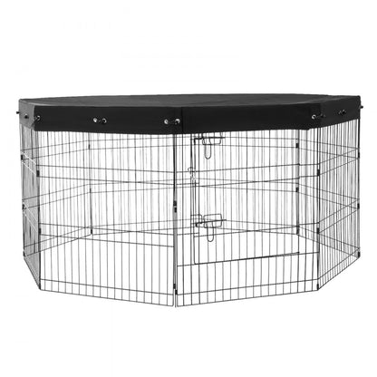 TT-PP1006M-C 30" High Metal Dog Playpen with Top Cover - 8 Panels