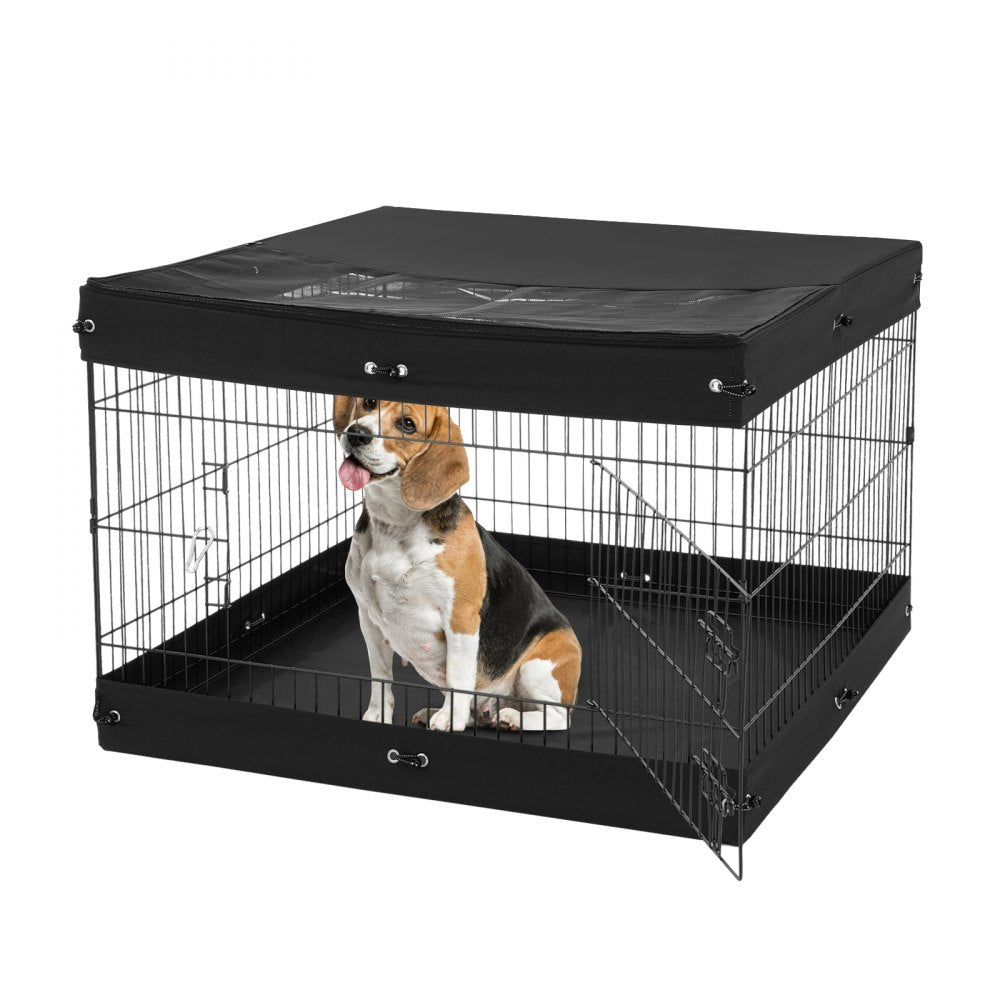 TT-PP1005S-FC - 24" Foldable Metal Dog Playpen with Waterproof Bottom Pad
