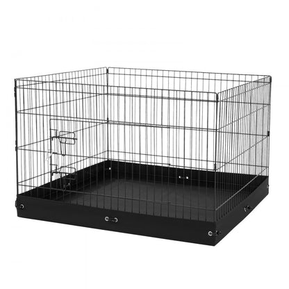 TT-PP1005S-FC - 24" Foldable Metal Dog Playpen with Waterproof Bottom Pad