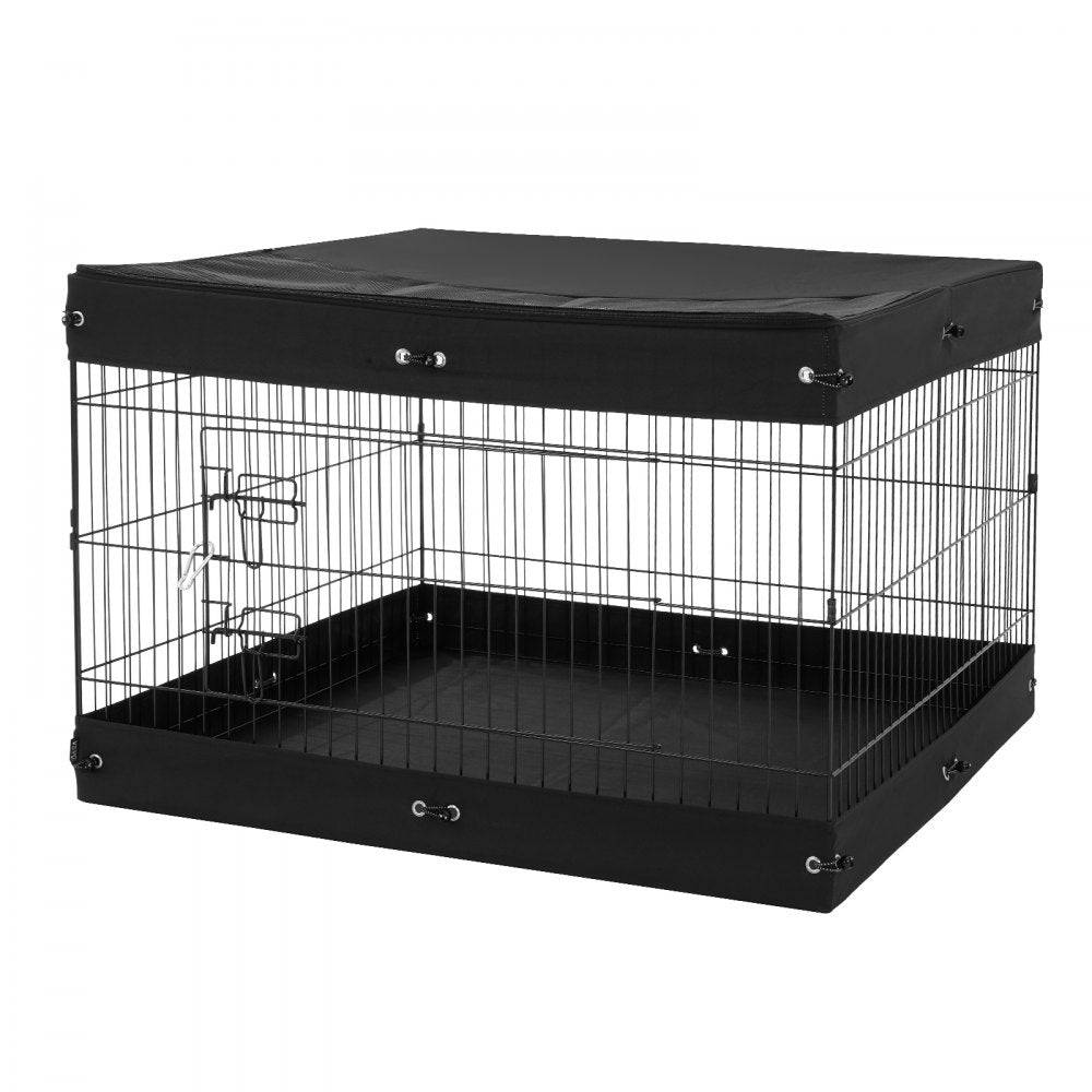 TT-PP1005S-FC - 24" Foldable Metal Dog Playpen with Waterproof Bottom Pad