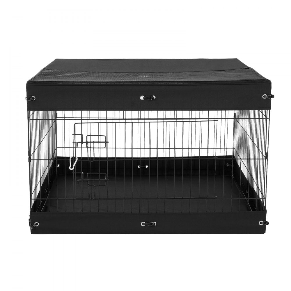 TT-PP1005S-FC - 24" Foldable Metal Dog Playpen with Waterproof Bottom Pad