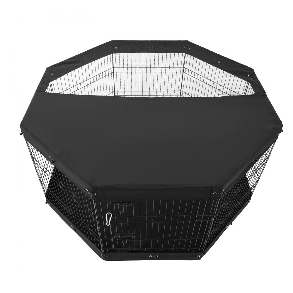 TT-PP1006M-FC - 30" Durable Metal Dog Playpen with Shade & Easy Access