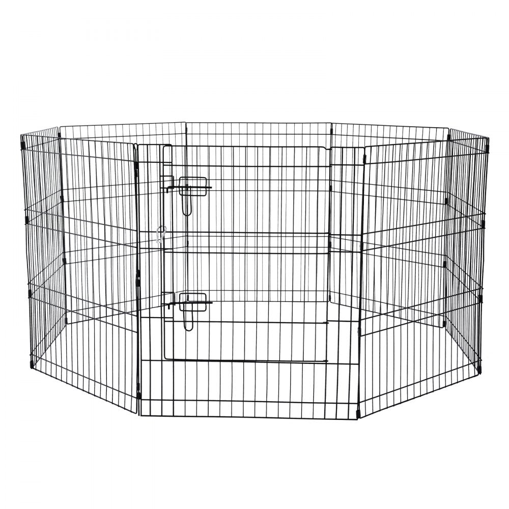 TT-PP1006M-FC - 30" Durable Metal Dog Playpen with Shade & Easy Access
