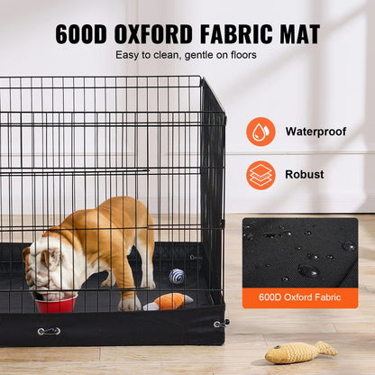 TT-PP1005S-F - 24" High Metal Dog Playpen with 600D Floor Mat