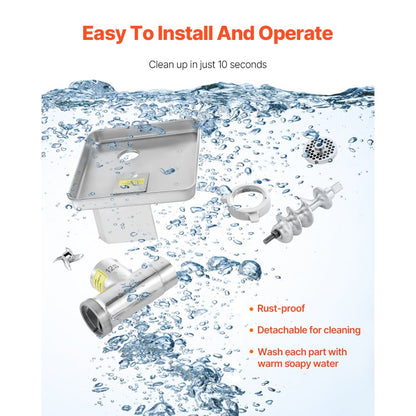 JQ-90A-12 - High-Power Electric Meat Grinder & Slicer with Removable Blade