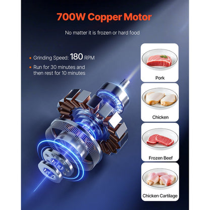 JQ-90A-12 - High-Power Electric Meat Grinder/Slicer with Stainless Steel Design