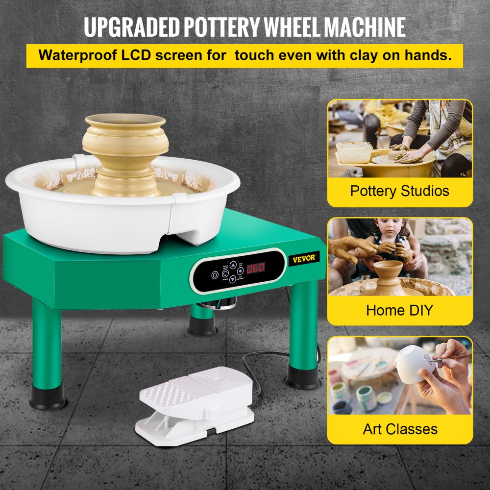GCJX-008 - Compact 9.8" Pottery Wheel with LCD Touchscreen & Tools