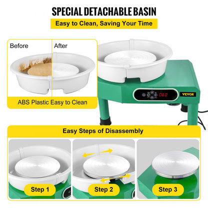 GCJX-008 - Compact 9.8" Pottery Wheel with LCD Touchscreen & Tools