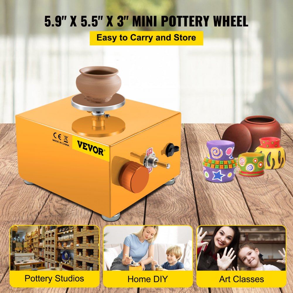 VH-851 - Portable Mini Pottery Wheel, 5.9" x 5.5", Durable Design