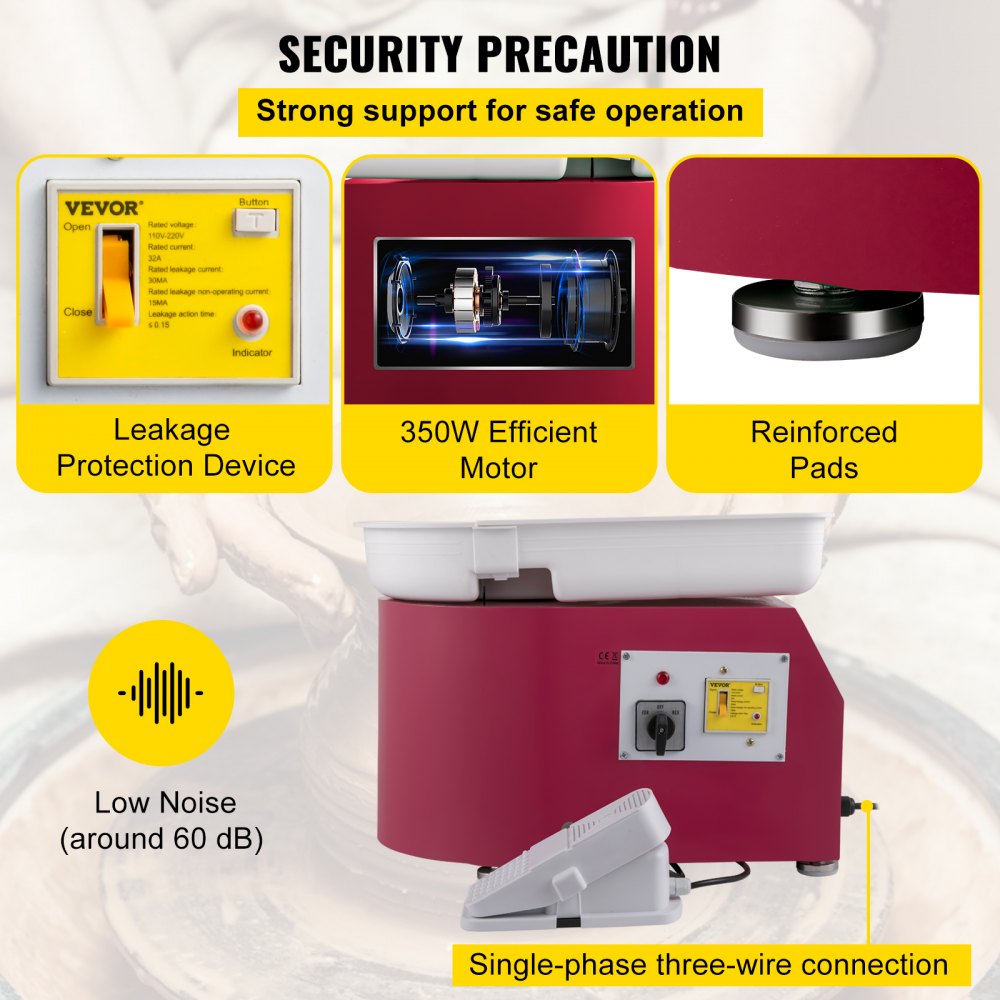 TYLPJ28-MC - 11-Inch VEVOR Pottery Wheel with Detachable Water Basin