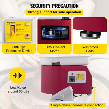 TYLPJ28-MC - 11-Inch VEVOR Pottery Wheel with Detachable Water Basin