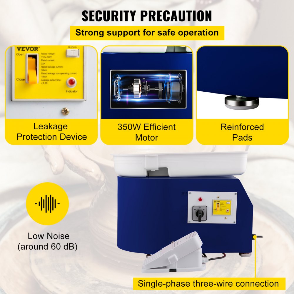TYLPJ28-MC - 11" VEVOR Pottery Wheel with 350W Motor & Toolset