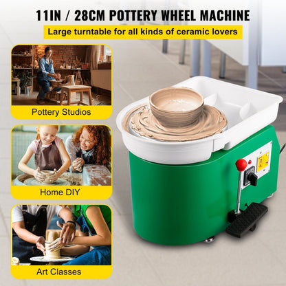TYLPJ28-MC - Compact 11" Pottery Wheel with Dual Rotation and Water Basin