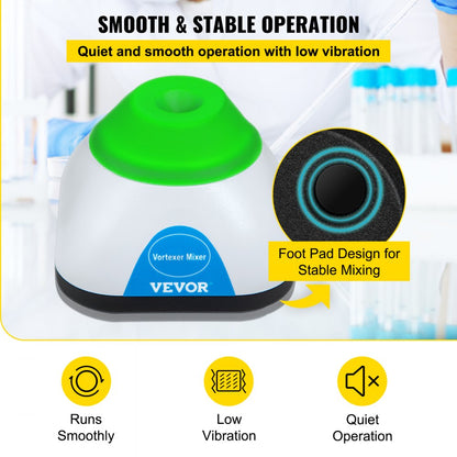 KW-3000-1B - Compact 3000RPM Vortex Mixer with 6mm Orbital Mixing Power