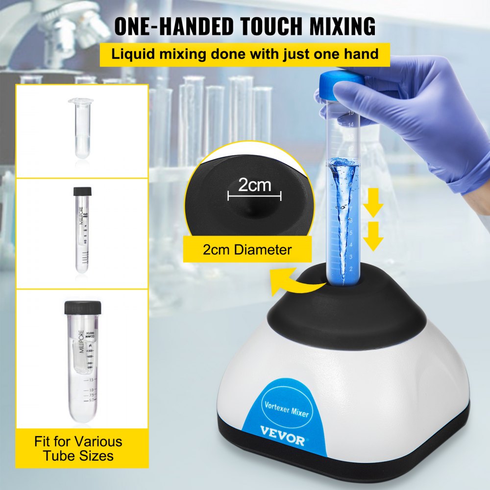KW-3000-1H - 3000RPM Vortex Mixer with 6mm Orbital Motion