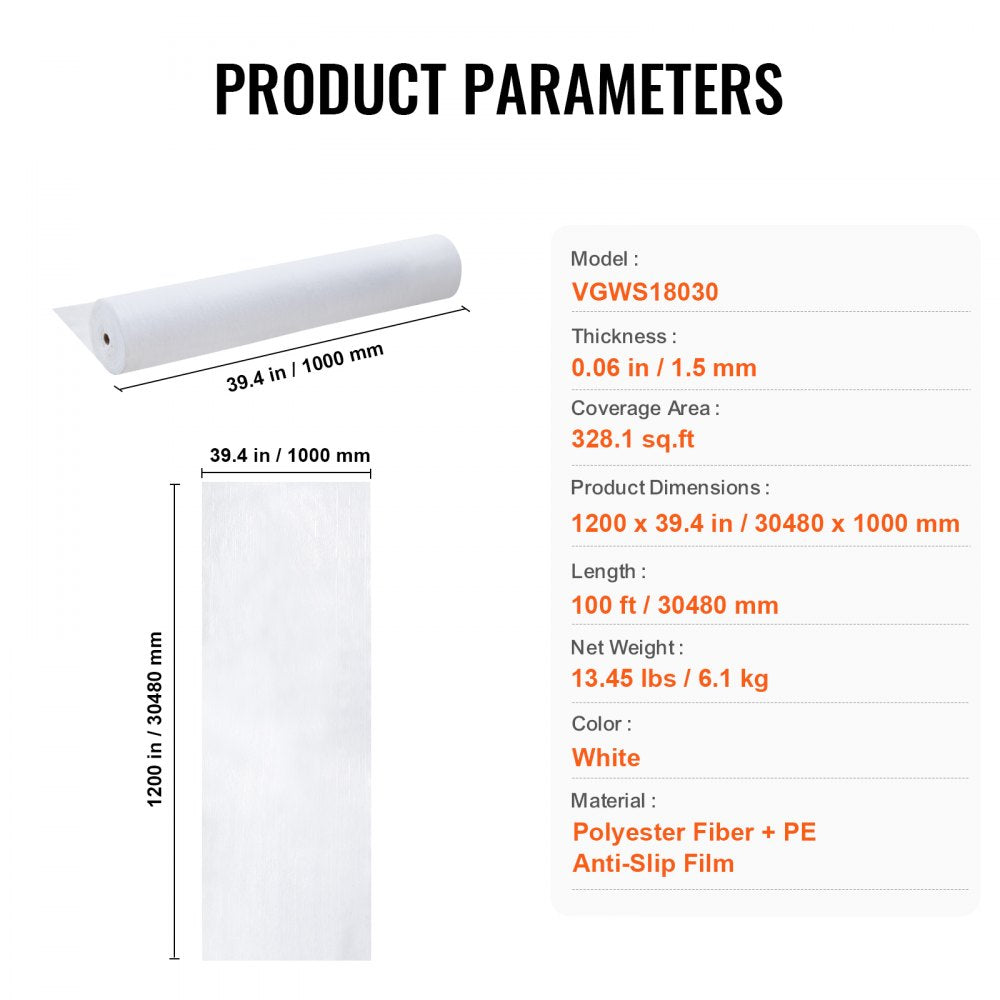 VGWS18030 - 39" x 100' Durable Carpet Protection Film for Renovation Projects