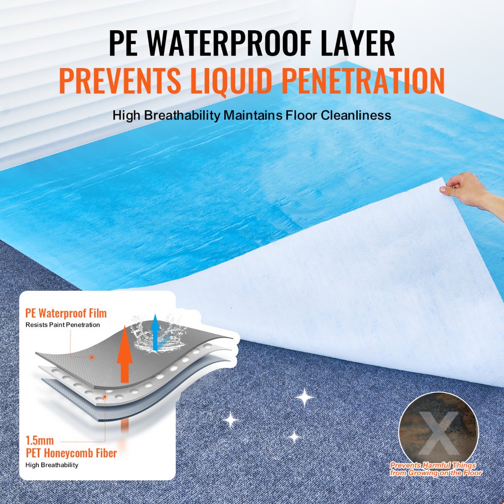 VGWS18025 - Durable 40" x 84' Carpet Protection Film for Renovation Projects