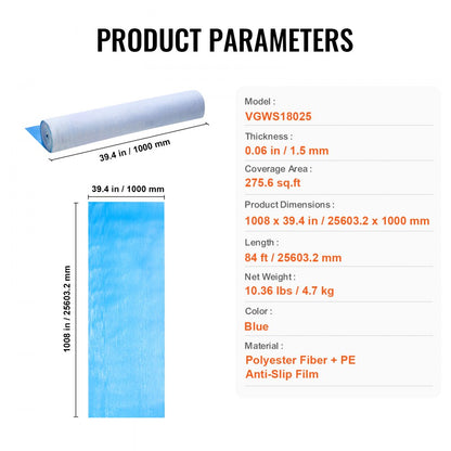 VGWS18025 - Durable 40" x 84' Carpet Protection Film for Renovation Projects