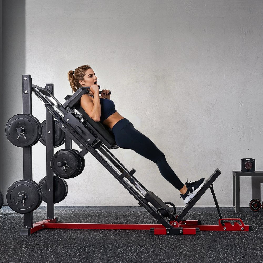 HM1904 - Durable 2000lbs Hack Squat & Leg Press Machine with Adjustable Backrest