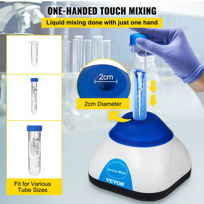 KW-5600-1L - 6000RPM Mini Vortex Mixer for Test Tubes and Liquids