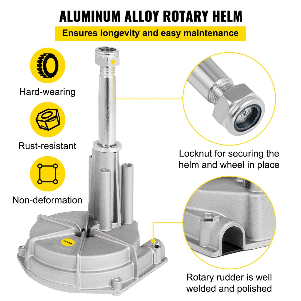010729771122 - 14' Rotary Steering System for Effortless Boat Navigation
