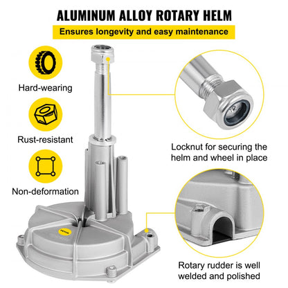010729771122 - 14' Rotary Steering System for Effortless Boat Navigation