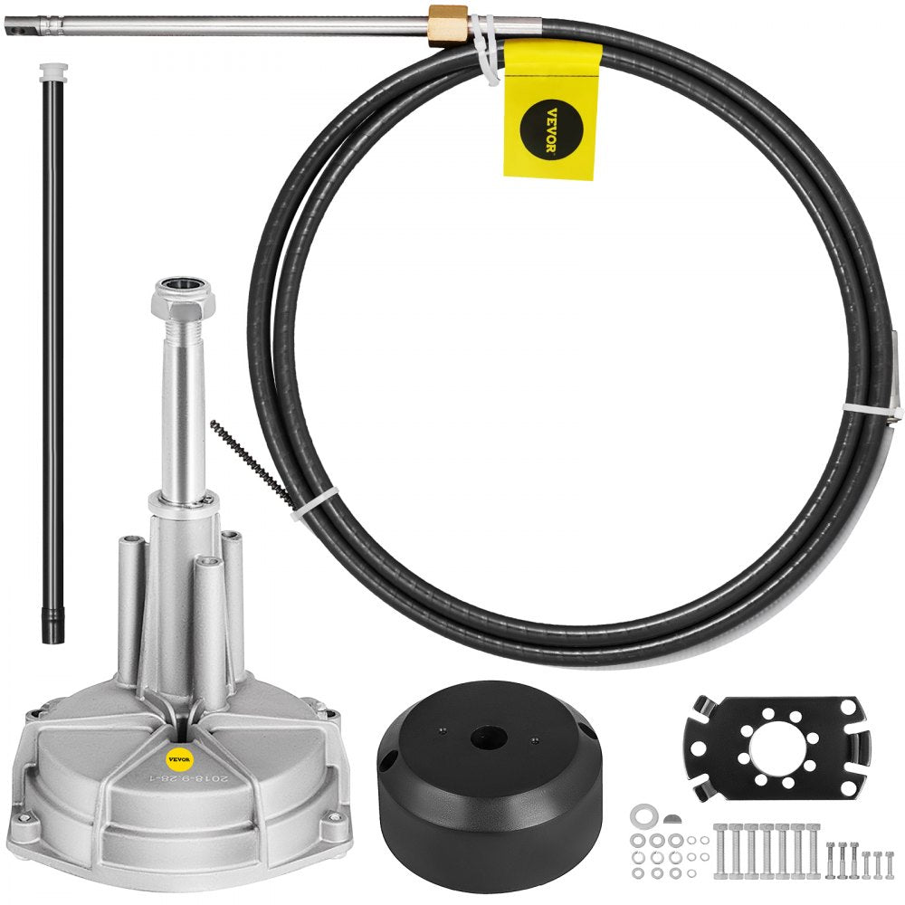 010537973930 - VEVOR 14ft Boat Steering Kit for Easy Navigation