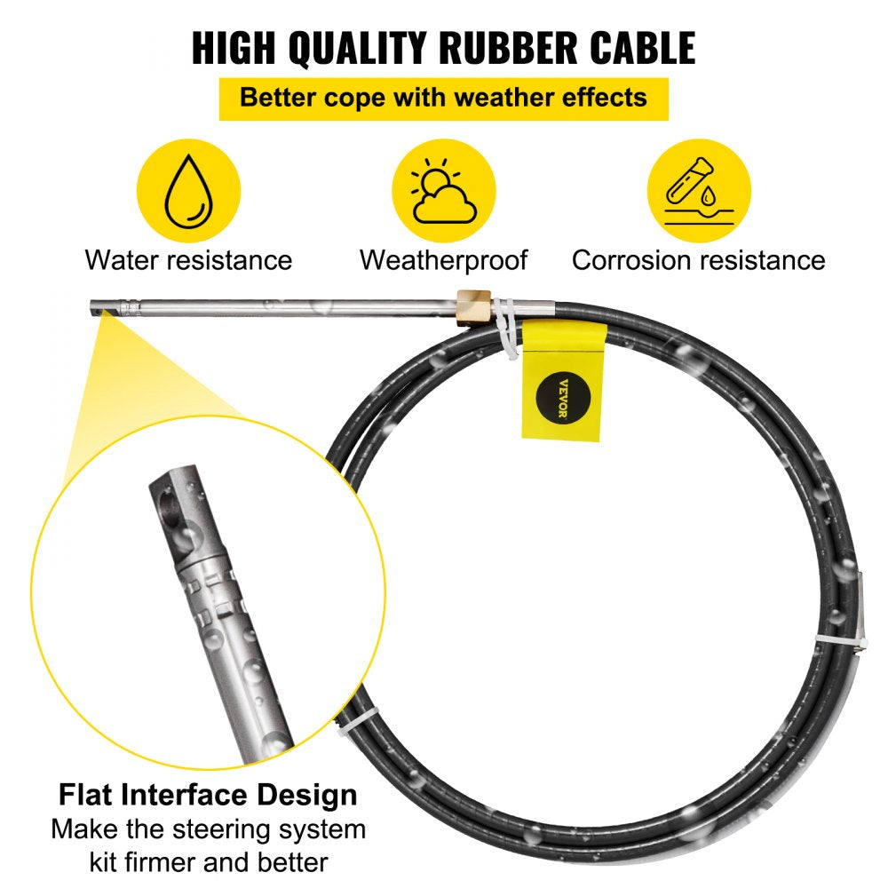 010737247584 - 15' Rotary Steering Kit for Smooth Boat Navigation