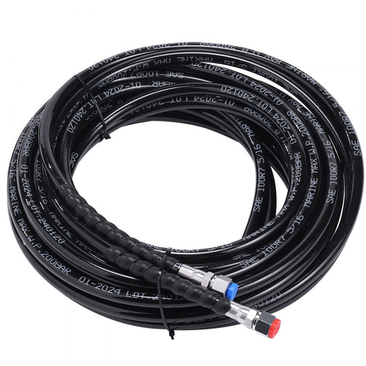 Hydraulic Boat Steering Kit - 90HP Marine System with Hoses & Valves