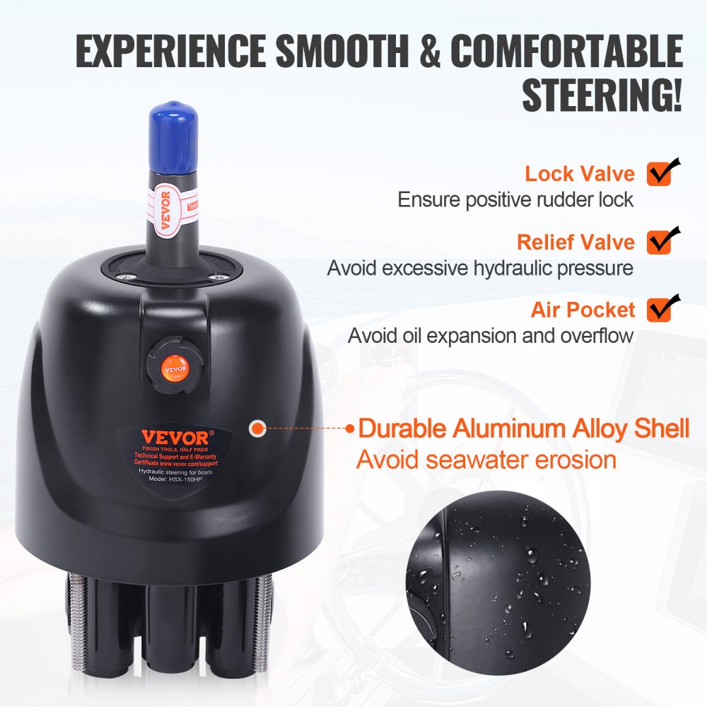 HSX-150HP - Smooth Hydraulic Steering Kit for 150HP Outboard Motors