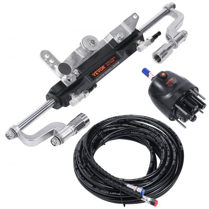 HSX-300HP-B - VEVOR Hydraulic Steering Kit for Single Engine Boats, 26ft Hose