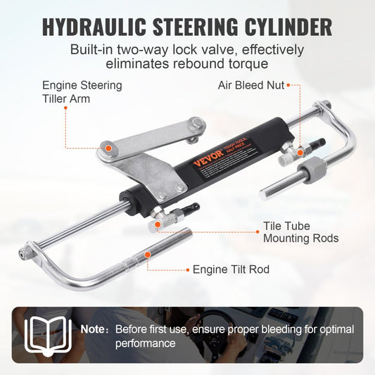 HSX-90HP - Effortless Hydraulic Steering Kit for Single-Engine Boats