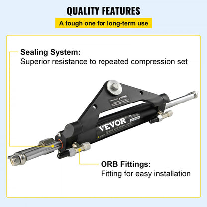 010204407660 - Durable Aluminum Hydraulic Steering Cylinder for 150HP Outboards