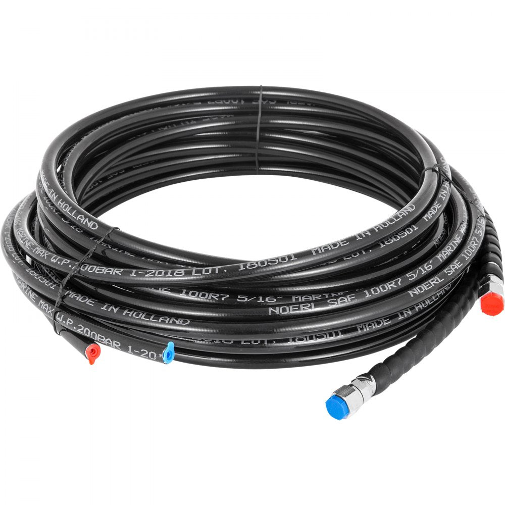 HK4200A-3 - Compact 300HP Hydraulic Boat Steering Kit with Helm and Hoses