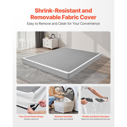 PB04-Q - Queen Box Spring Frame - 79.1" Metal Design, Supports 3500 lbs