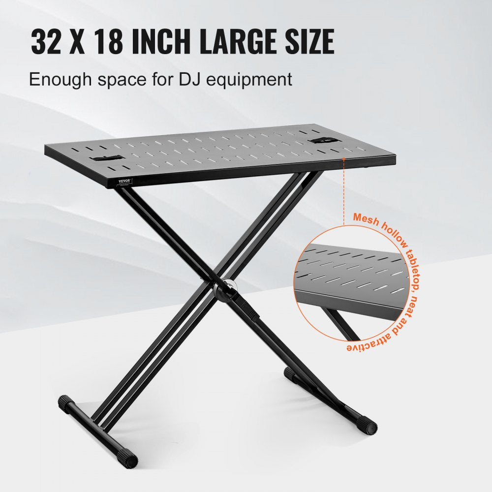 DJ-3 - Adjustable VEVOR DJ Table, 32.28" x 19.49" Mesh Surface