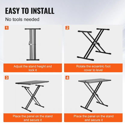 DJ-3 - Adjustable VEVOR DJ Table, 32.28" x 19.49" Mesh Surface