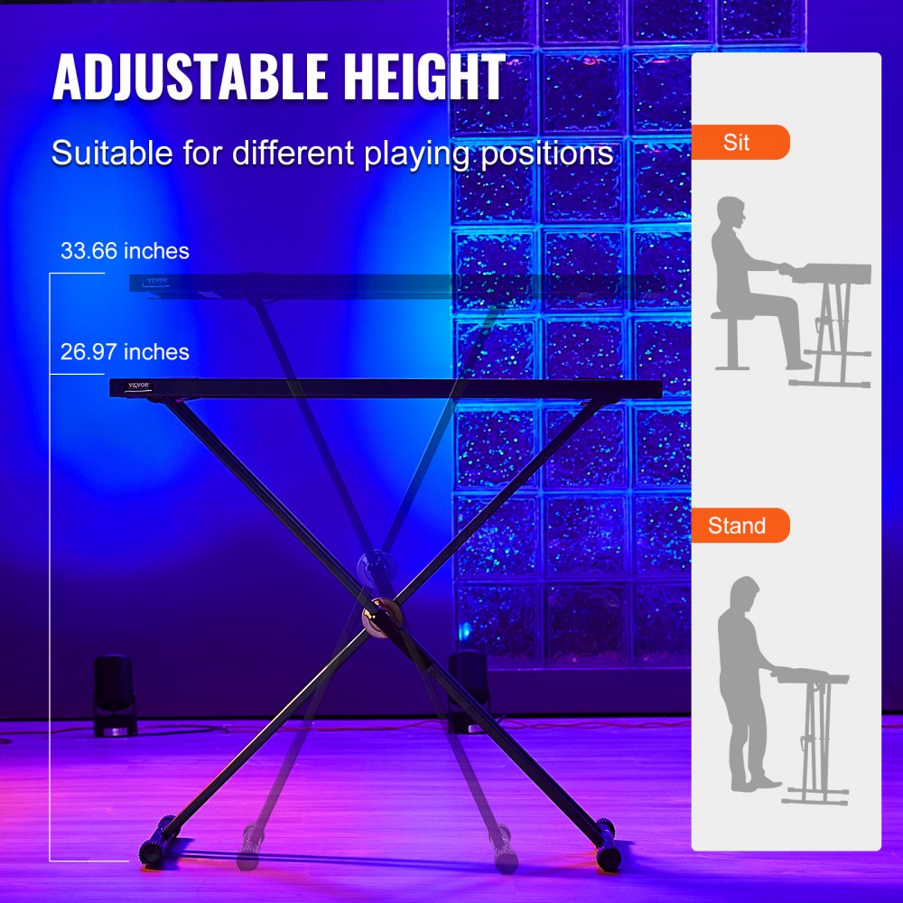 DJ-3 - Adjustable VEVOR DJ Table, 32.28" x 19.49" Mesh Surface