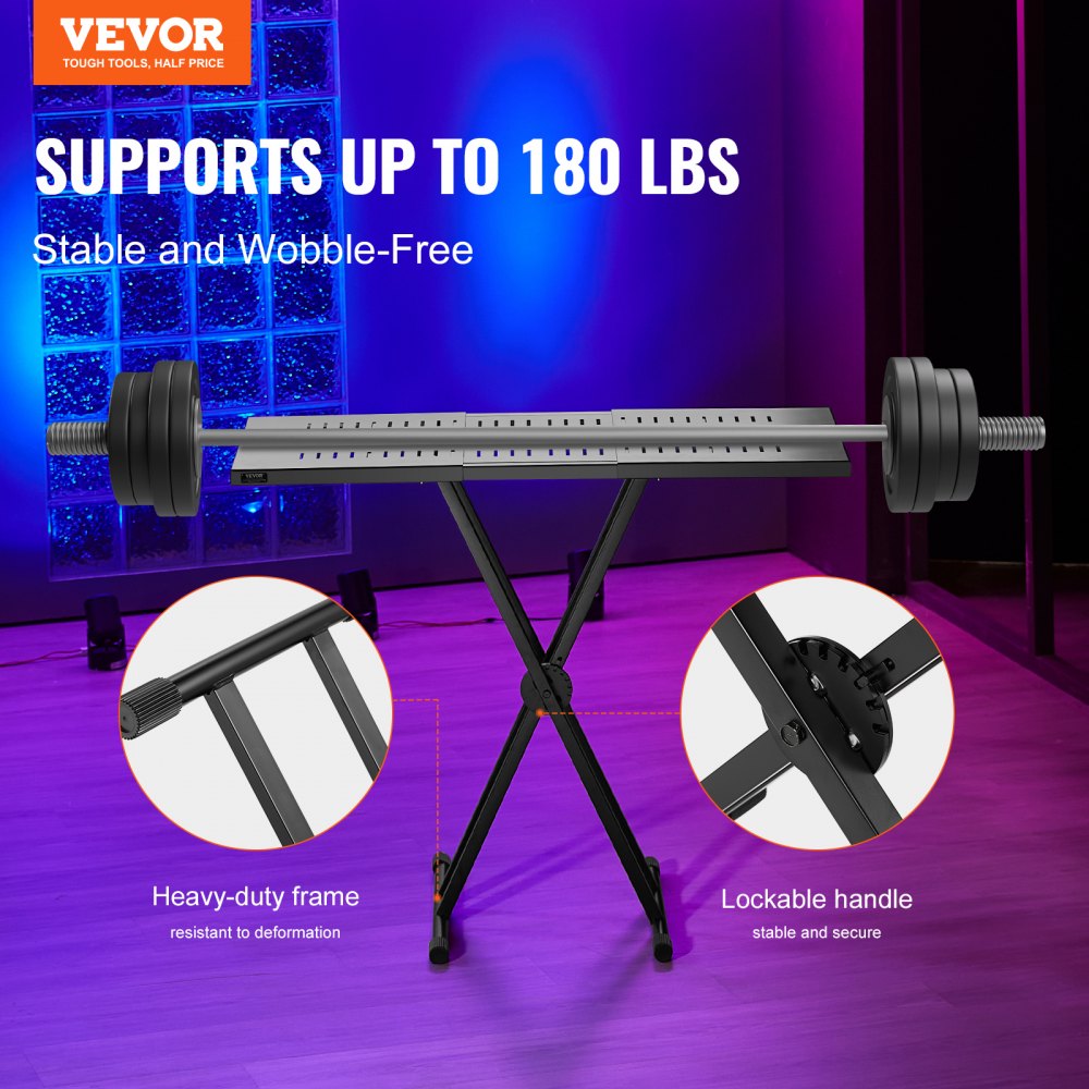 DJ-4 - Adjustable VEVOR DJ Table Stand, 32.28"x18.31", Durable Alloy Steel