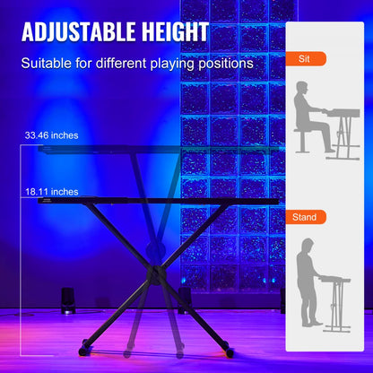 DJ-4 - Adjustable VEVOR DJ Table Stand, 32.28"x18.31", Durable Alloy Steel