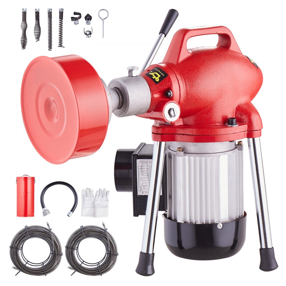 010625931545 - 120FT Drain Cleaner Machine with 370W Power & Interchangeable Cutters