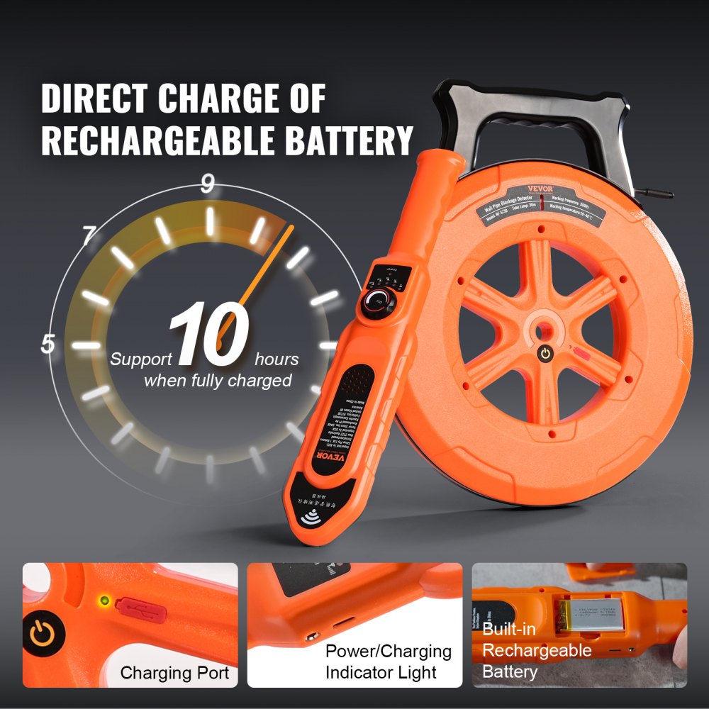 010326506345 - IP67 Pipe Blockage Detector for Non-Metal Pipes, 40cm Depth