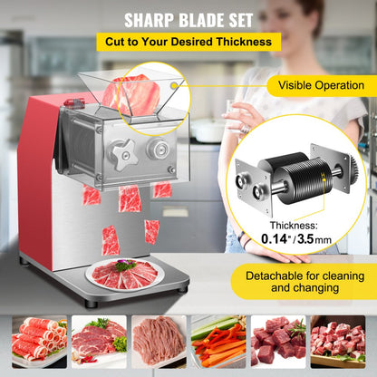 ZTY-HSQR3.5 - 850W Stainless Steel Meat Cutter for High-Volume Kitchens