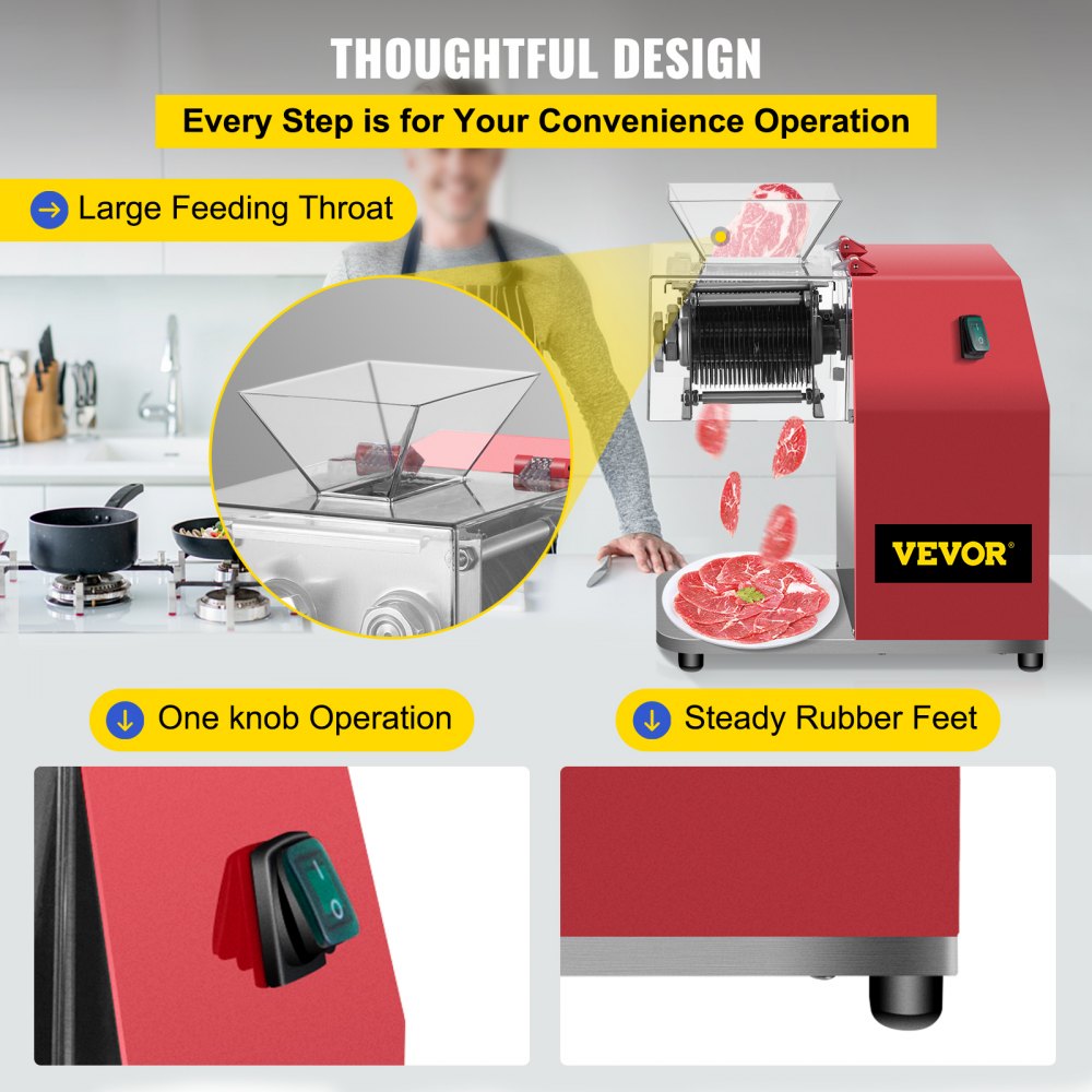 ZTY-HSQR3.5 - 850W Stainless Steel Meat Cutter for High-Volume Kitchens