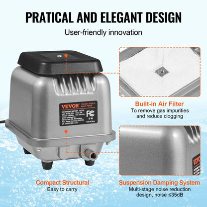 HJB-120 - 109L/Min VEVOR Linear Air Pump for Ponds & Septic Systems