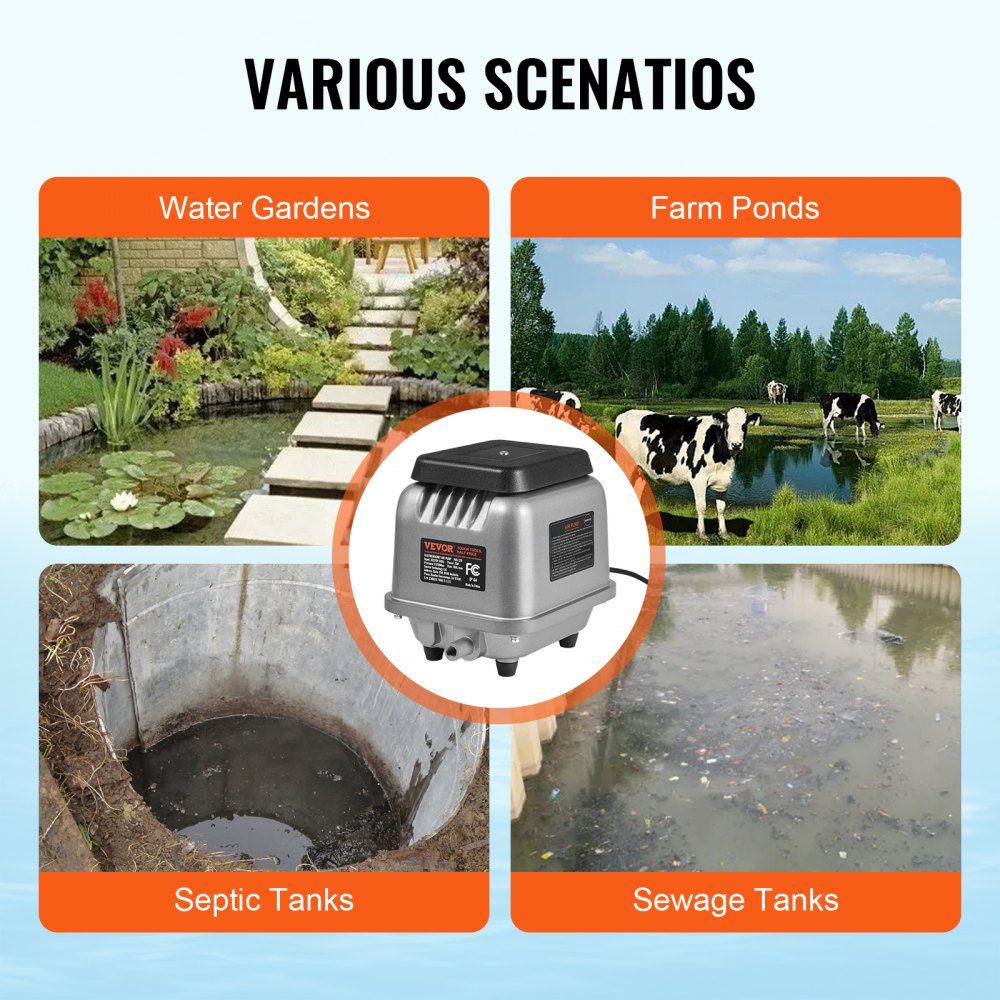 HJB-120 - 109L/Min VEVOR Linear Air Pump for Ponds & Septic Systems