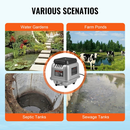 HJB-120 - 109L/Min VEVOR Linear Air Pump for Ponds & Septic Systems