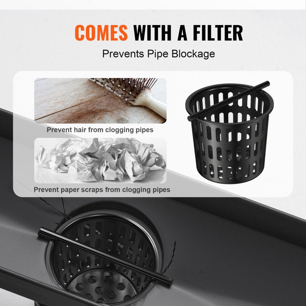 ZA3-24-T01-MB - 24-Inch Stainless Steel Linear Shower Drain with Tile Insert