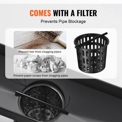 ZA3-24-T01-MB - 24-Inch Stainless Steel Linear Shower Drain with Tile Insert